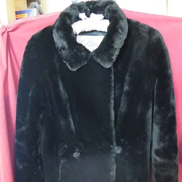 Authentic Sheared Black Beaver Fur Jacket Headband Belt - Picture 4 of 13